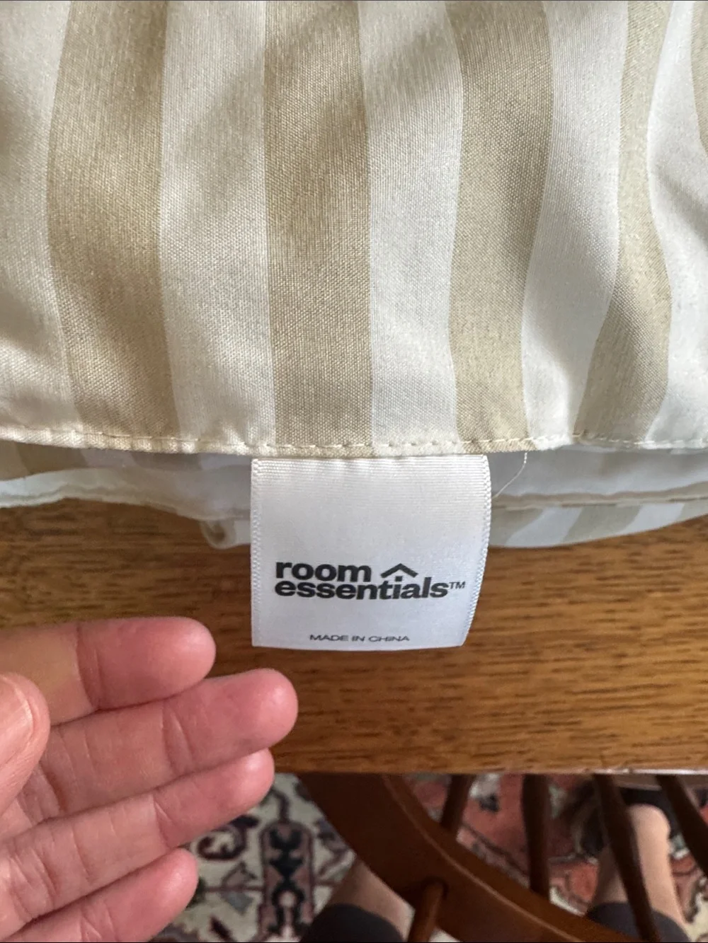 Room Essentials Cream and White Striped Comforter Set